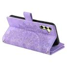 For Samsung Galaxy S25+ 5G Multi-Card Totem Zipper Leather Phone Case(Purple) - 3
