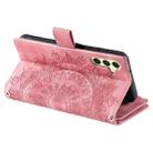 For Samsung Galaxy S25+ 5G Multi-Card Totem Zipper Leather Phone Case(Pink) - 3
