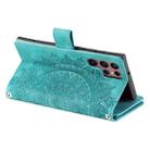 For Samsung Galaxy S25 Ultra 5G Multi-Card Totem Zipper Leather Phone Case(Green) - 3