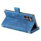 For Samsung Galaxy S25 Ultra 5G Multi-Card Totem Zipper Leather Phone Case(Blue) - 3