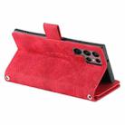 For Samsung Galaxy S25 Ultra 5G Multi-Card Totem Zipper Leather Phone Case(Red) - 3