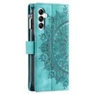 For Samsung Galaxy S25 FE 5G Multi-Card Totem Zipper Leather Phone Case(Green) - 3