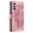 For Samsung Galaxy S25 FE 5G Multi-Card Totem Zipper Leather Phone Case(Pink) - 3