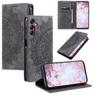 For Samsung Galaxy S25 5G Totem Embossed Magnetic Leather Phone Case(Grey) - 1