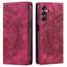For Samsung Galaxy S25 5G Totem Embossed Magnetic Leather Phone Case(Red) - 2