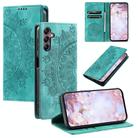 For Samsung Galaxy S25 5G Totem Embossed Magnetic Leather Phone Case(Green) - 1