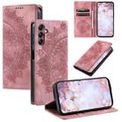 For Samsung Galaxy S25+ 5G Totem Embossed Magnetic Leather Phone Case(Rose Gold) - 1