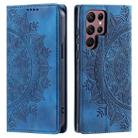 For Samsung Galaxy S25 Ultra 5G Totem Embossed Magnetic Leather Phone Case(Blue) - 2