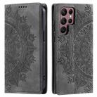 For Samsung Galaxy S25 Ultra 5G Totem Embossed Magnetic Leather Phone Case(Grey) - 2