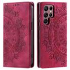 For Samsung Galaxy S25 Ultra 5G Totem Embossed Magnetic Leather Phone Case(Red) - 2