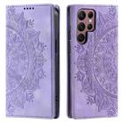 For Samsung Galaxy S25 Ultra 5G Totem Embossed Magnetic Leather Phone Case(Purple) - 2