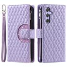 For Samsung Galaxy S25 5G Glitter Lattice Zipper Wallet Leather Phone Case(Purple) - 2