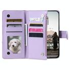 For Samsung Galaxy S25 5G Glitter Lattice Zipper Wallet Leather Phone Case(Purple) - 3