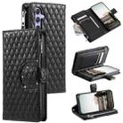 For Samsung Galaxy S25+ 5G Glitter Lattice Zipper Wallet Leather Phone Case(Black) - 1