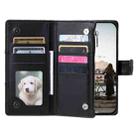 For Samsung Galaxy S25+ 5G Glitter Lattice Zipper Wallet Leather Phone Case(Black) - 3