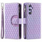 For Samsung Galaxy S25+ 5G Glitter Lattice Zipper Wallet Leather Phone Case(Purple) - 2