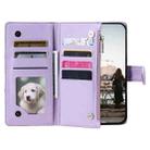 For Samsung Galaxy S25+ 5G Glitter Lattice Zipper Wallet Leather Phone Case(Purple) - 3