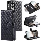 For Samsung Galaxy S25 Edge 5G Glitter Lattice Zipper Wallet Leather Phone Case(Black) - 1