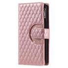 For Samsung Galaxy S25 FE 5G Glitter Lattice Zipper Wallet Leather Phone Case(Rose Gold) - 2