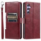 For Samsung Galaxy S25 5G Simple 6-Card Wallet Leather Phone Case(Wine Red) - 2