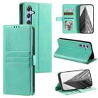 For Samsung Galaxy S25+ 5G Simple 6-Card Wallet Leather Phone Case(Green) - 1