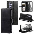 For Samsung Galaxy S25+ 5G Simple 6-Card Wallet Leather Phone Case(Black) - 1