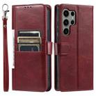 For Samsung Galaxy S25 Ultra 5G Simple 6-Card Wallet Leather Phone Case(Wine Red) - 2