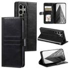 For Samsung Galaxy S25 Ultra 5G Simple 6-Card Wallet Leather Phone Case(Black) - 1