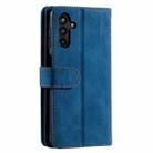 For Samsung Galaxy S25 5G Nine Card Zipper Bag Leather Phone Case with Lanyard(Blue) - 3