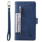 For Samsung Galaxy S25+ 5G Nine Card Zipper Bag Leather Phone Case with Lanyard(Blue) - 2
