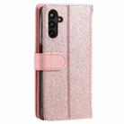 For Samsung Galaxy S25+ 5G Nine Card Zipper Bag Leather Phone Case with Lanyard(Pink) - 3