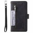 For Samsung Galaxy S25 FE 5G Nine Card Zipper Bag Leather Phone Case with Lanyard(Black) - 2