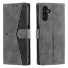 For Samsung Galaxy S25 5G Nail Skin Feel Stitching Calf Texture Leather Phone Case(Grey) - 2
