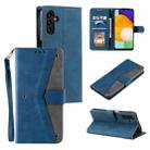 For Samsung Galaxy S25+ 5G Nail Skin Feel Stitching Calf Texture Leather Phone Case(Blue) - 1