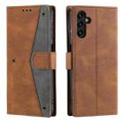 For Samsung Galaxy S25+ 5G Nail Skin Feel Stitching Calf Texture Leather Phone Case(Brown) - 2