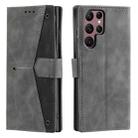 For Samsung Galaxy S25 Ultra 5G Nail Skin Feel Stitching Calf Texture Leather Phone Case(Grey) - 1