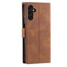 For Samsung Galaxy S25 FE 5G Nail Skin Feel Stitching Calf Texture Leather Phone Case(Brown) - 3
