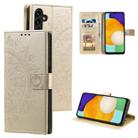 For Samsung Galaxy S25 5G Totem Flower Embossed Leather Phone Case(Gold) - 1