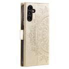 For Samsung Galaxy S25 5G Totem Flower Embossed Leather Phone Case(Gold) - 3