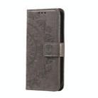 For Samsung Galaxy S25 5G Totem Flower Embossed Leather Phone Case(Grey) - 2