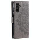 For Samsung Galaxy S25 5G Totem Flower Embossed Leather Phone Case(Grey) - 3