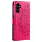 For Samsung Galaxy S25 5G Totem Flower Embossed Leather Phone Case(Red) - 3
