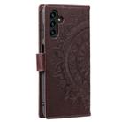 For Samsung Galaxy S25 5G Totem Flower Embossed Leather Phone Case(Brown) - 3