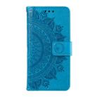 For Samsung Galaxy S25 5G Totem Flower Embossed Leather Phone Case(Blue) - 2