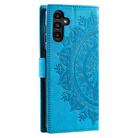 For Samsung Galaxy S25 5G Totem Flower Embossed Leather Phone Case(Blue) - 3