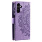 For Samsung Galaxy S25 5G Totem Flower Embossed Leather Phone Case(Purple) - 3