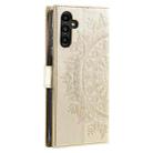 For Samsung Galaxy S25+ 5G Totem Flower Embossed Leather Phone Case(Gold) - 3