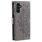 For Samsung Galaxy S25+ 5G Totem Flower Embossed Leather Phone Case(Grey) - 3