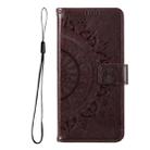 For Samsung Galaxy S25+ 5G Totem Flower Embossed Leather Phone Case(Brown) - 2