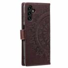 For Samsung Galaxy S25+ 5G Totem Flower Embossed Leather Phone Case(Brown) - 3